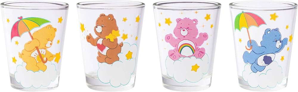 Silver Buffalo Care Bears Clouds 4-Pack Mini Glass Set, 1.5 Ounces | Amazon (CA)