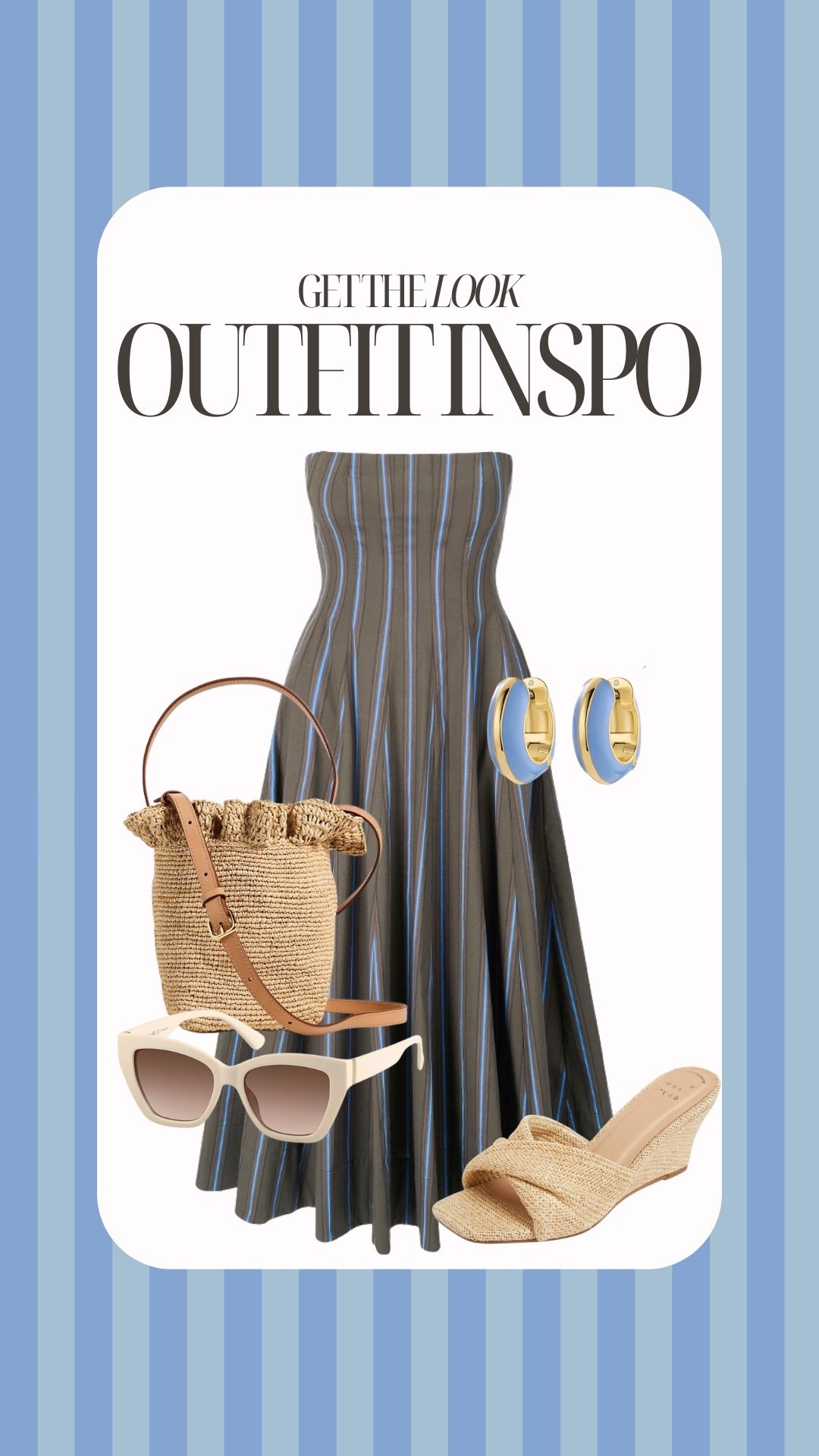 Summer striped midi dress styled for summer 

#LTKootd #LTKdayinmylife