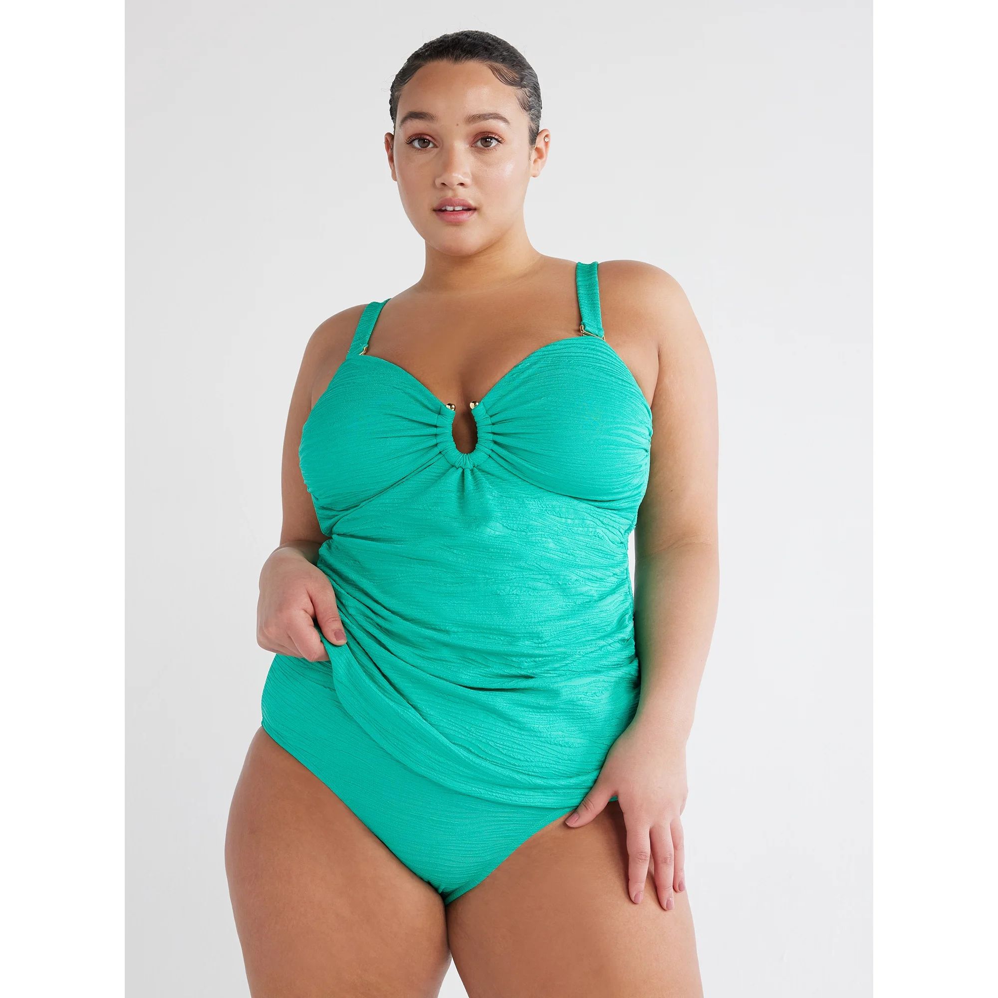 Time and Tru Women's and Women's Plus Ring Tankini Swim Top, Sizes S-3X | Walmart (US)