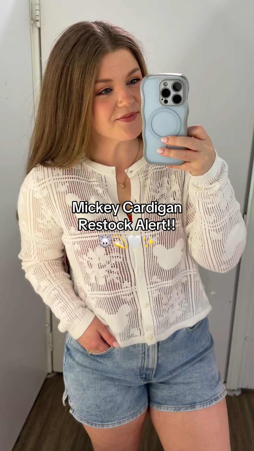 Mickey cardigan is restocked online!! Such a precious summer collection❤️🤍🩵

#LTKMidsize #LTKSeasonal #LTKootd