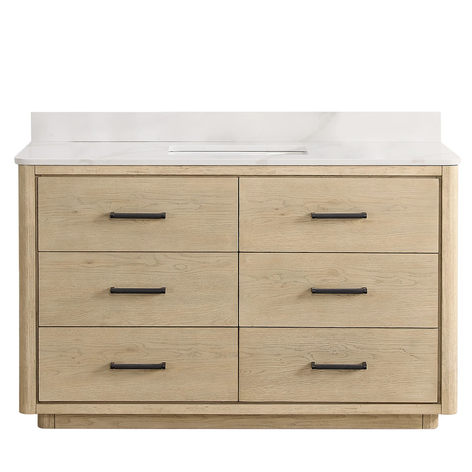 Porto 55'' Free Standing Single Bathroom Vanity with Quartz Top | Wayfair North America
