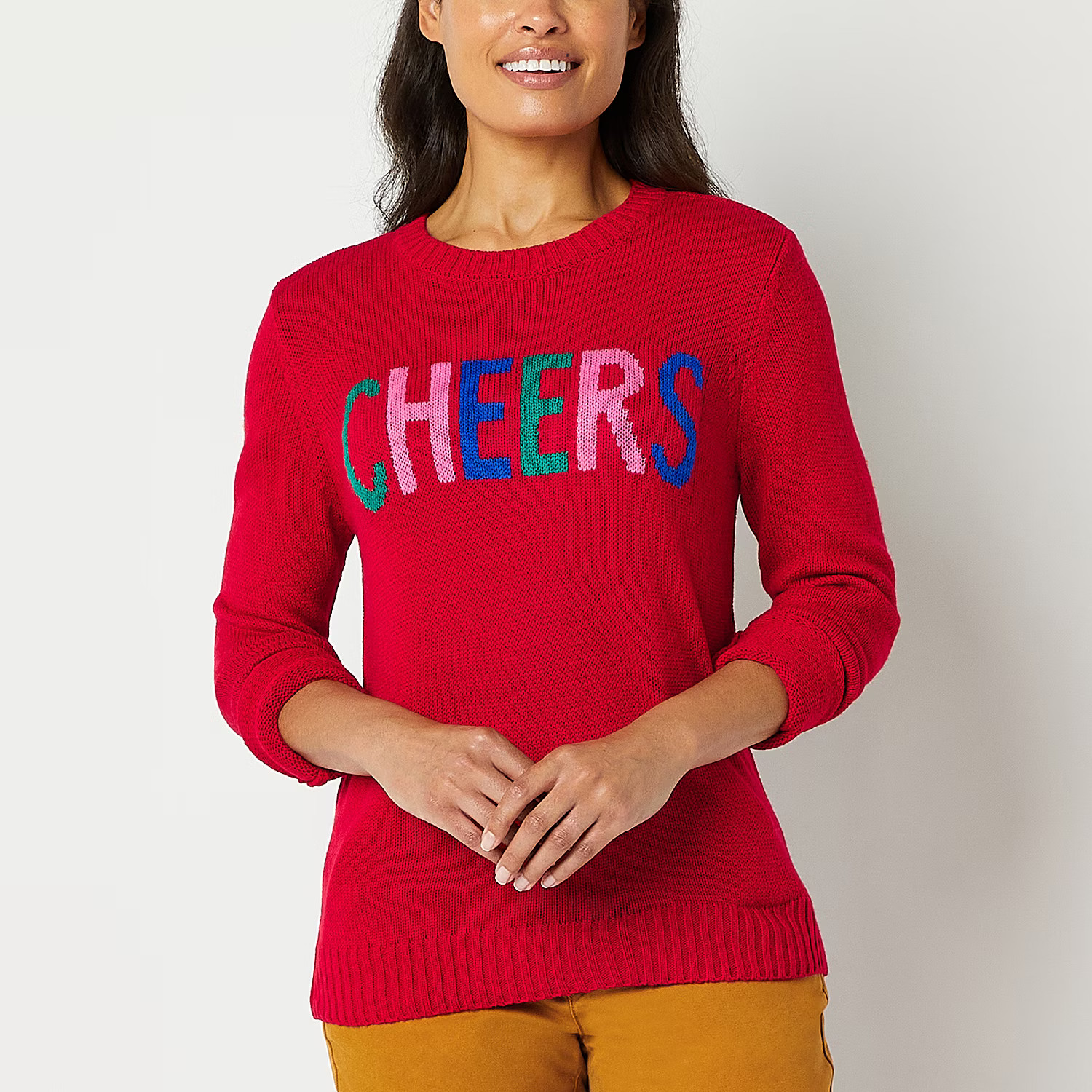 St. John's Bay Tall Womens Crew Neck Long Sleeve Pullover Sweater | JCPenney