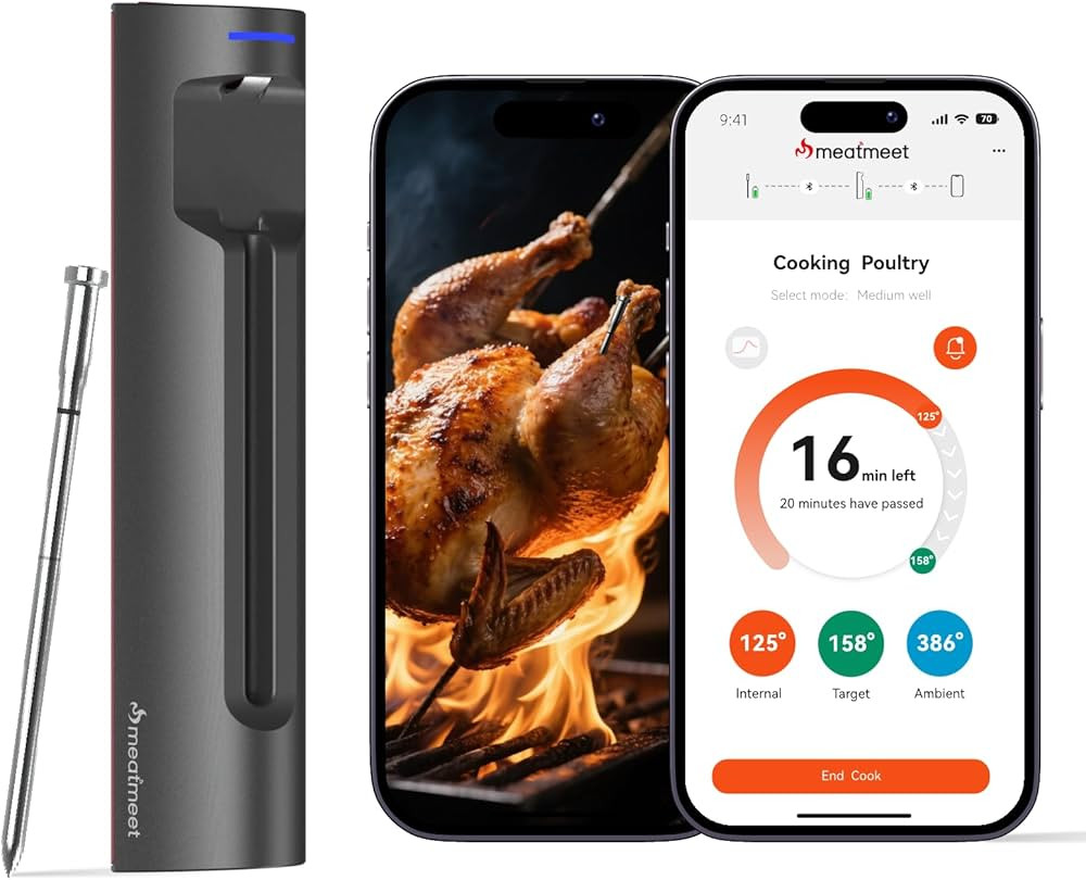 S Pro Bluetooth Wireless Meat Thermometer, 1080°F Heat, 6 Sensors, Enhanced Signal Base, EasySma... | Amazon (US)