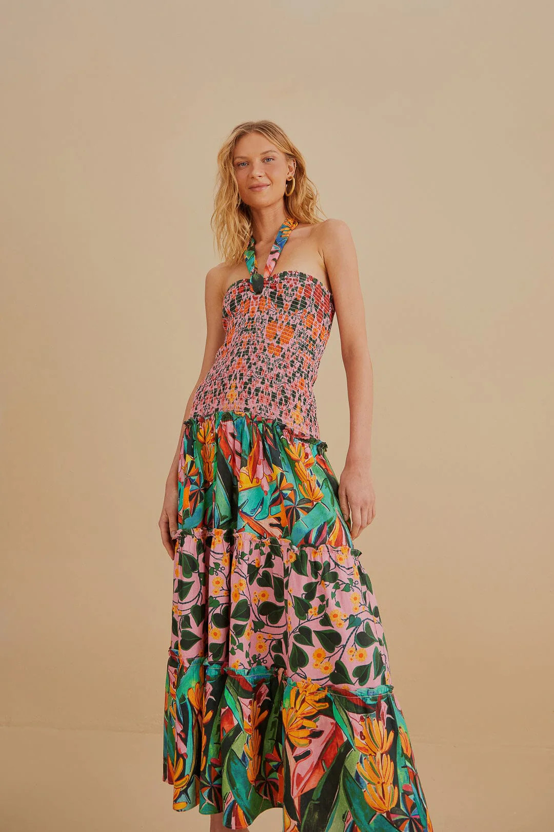 Mixed Heart Ivy Scarf Sleeveless Midi Dress | FarmRio (US)