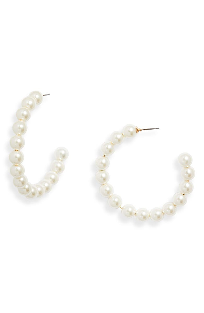 Imitation Pearl Hoop Earrings | Nordstrom