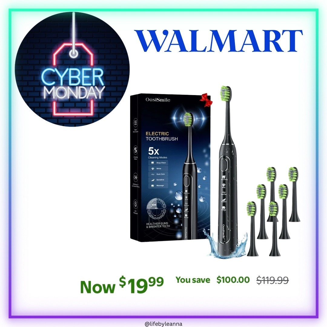 Walmart cyber Monday deals are here!! This electric toothbrush is only $19!! $100 off the regular price! 









Walmart/cyber Monday/stocking stuffers

#LTKGiftGuide #LTKCyberWeek #LTKFindsUnder50