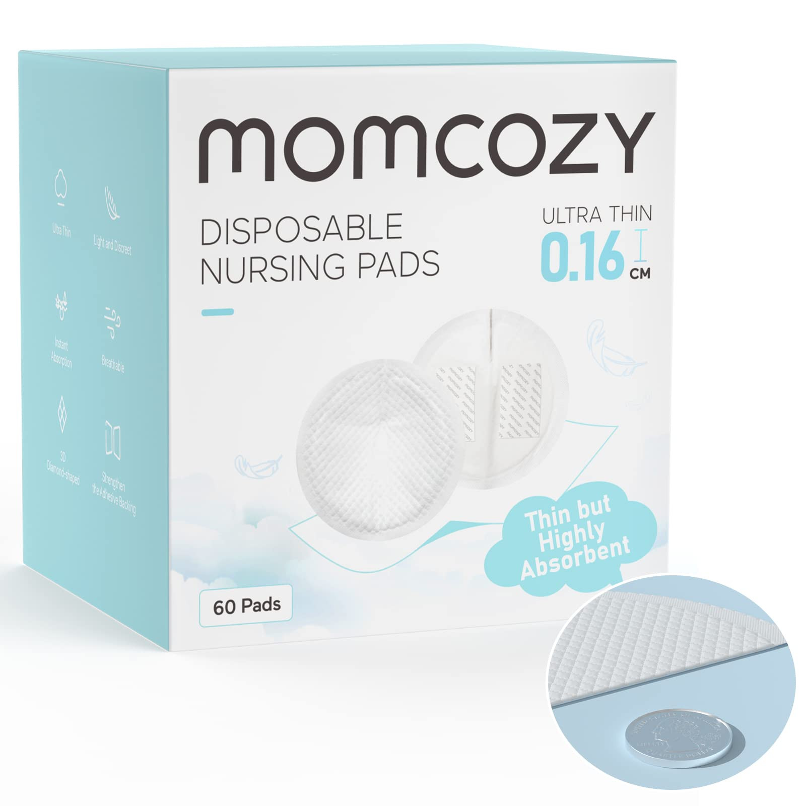 Momcozy Ultra-Thin Disposable Nursing Pads, Ultra-Absorbent and Breathable Portable Breast Pads f... | Amazon (US)