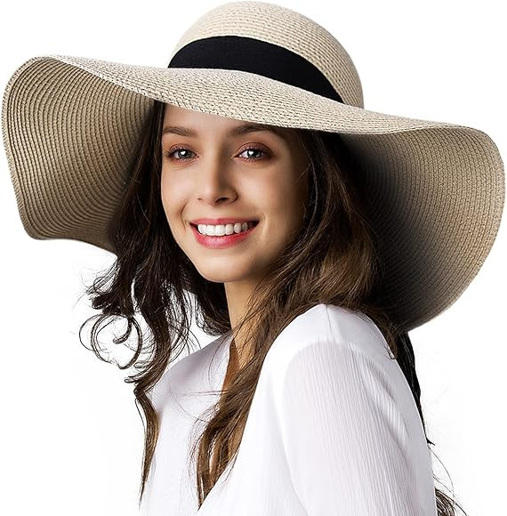 FURTALK Womens Sun Straw Hat Wide Brim UPF 50 Summer Hat Foldable Roll up Floppy Beach Hats for Wome | Amazon (CA)