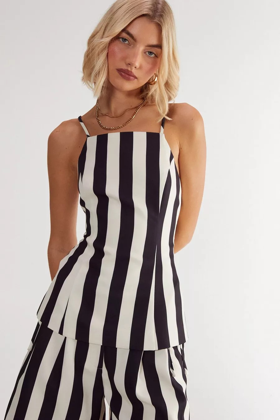 Stripe Print Tailored Backless Top | Nasty Gal US