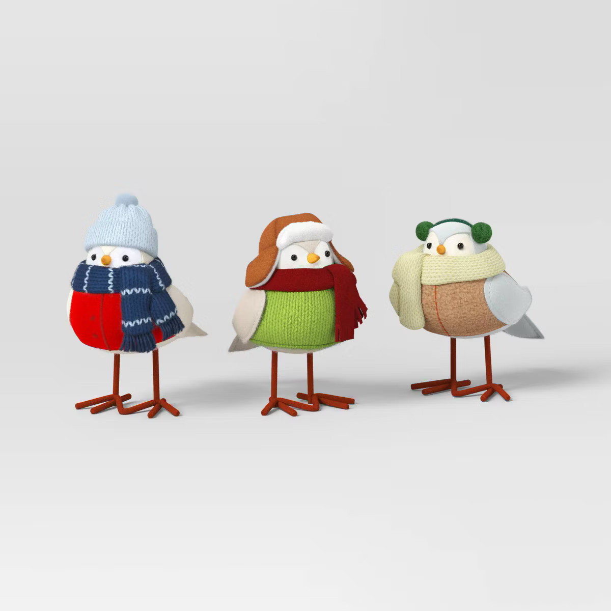 3pc Featherly Friends™ Mini Fabric Christmas Bird Figurine - Wondershop™ Natural | Target