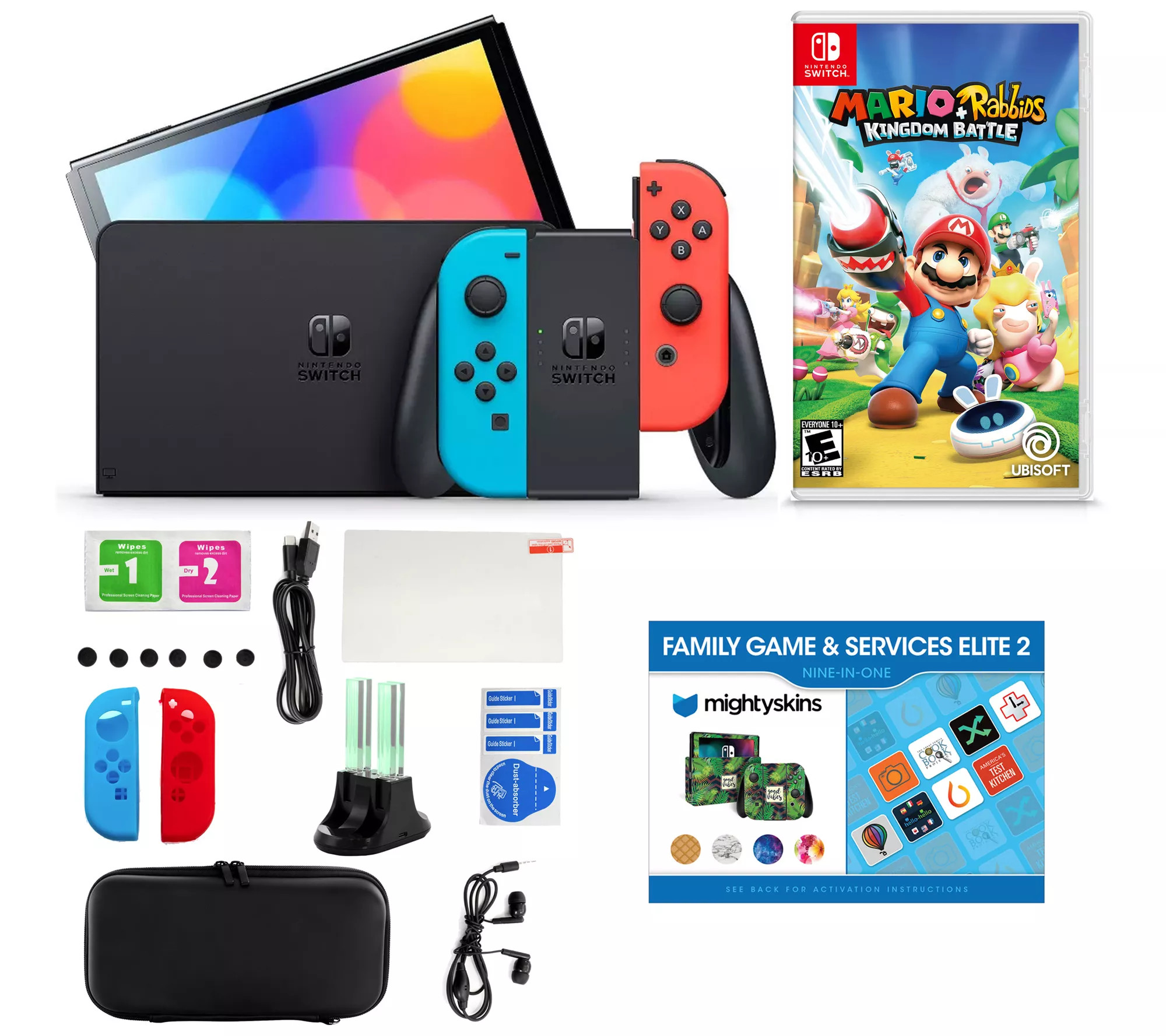 Nintendo Switch OLED with Mario+RabbidsBundle - QVC.com | QVC