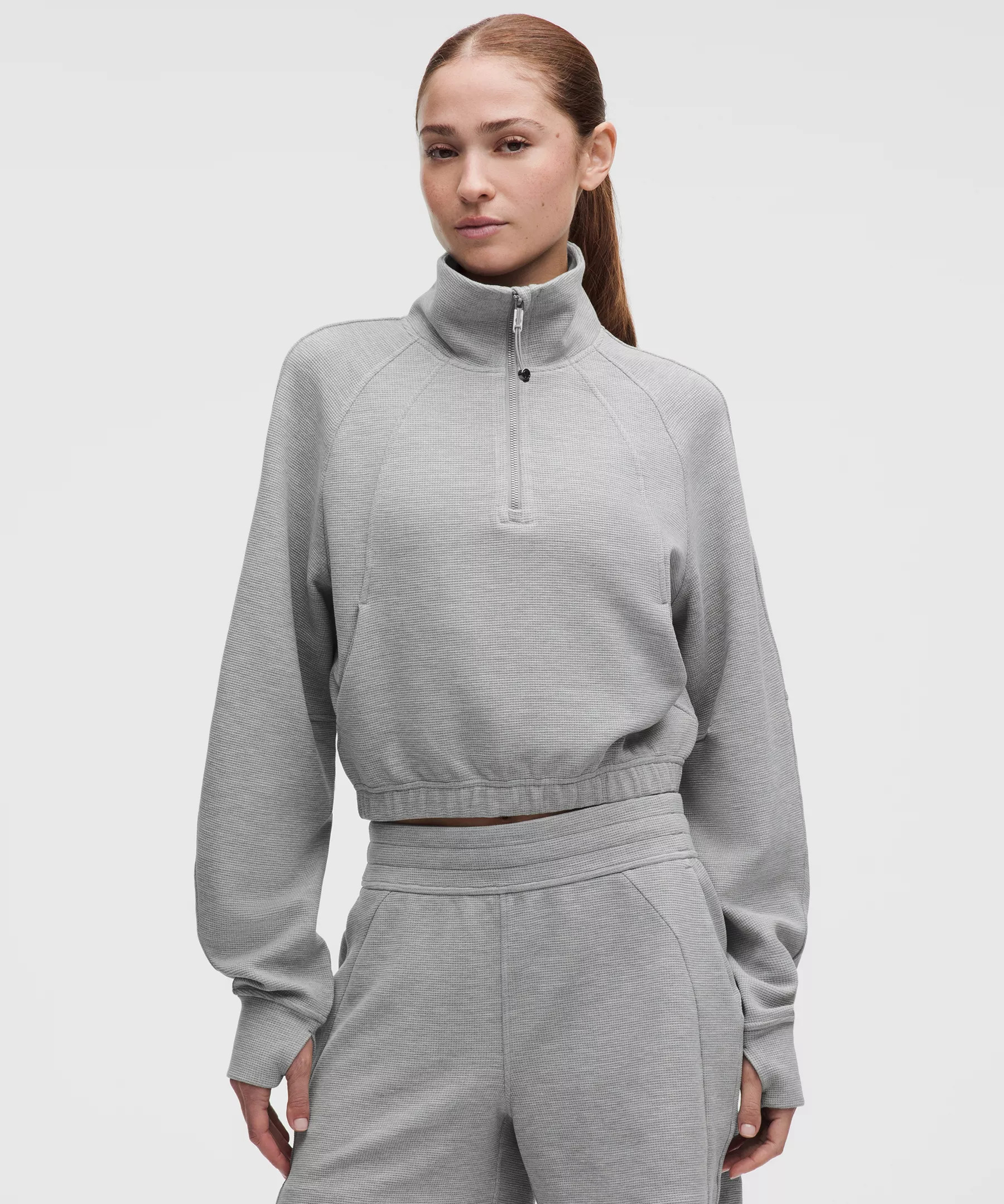 Scuba Cropped Funnel-Neck Half Zip Waffle | Lululemon (US)