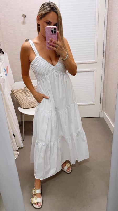 Found so many pretty white dresses at Bloomingdale's that would be perfect vacation dresses. All of these dresses are under $100 except for one splurge piece. Wearing a small in each except for the crochet I'm wearing med.

#LTKFindsUnder50 #LTKOver40 #LTKFindsUnder100