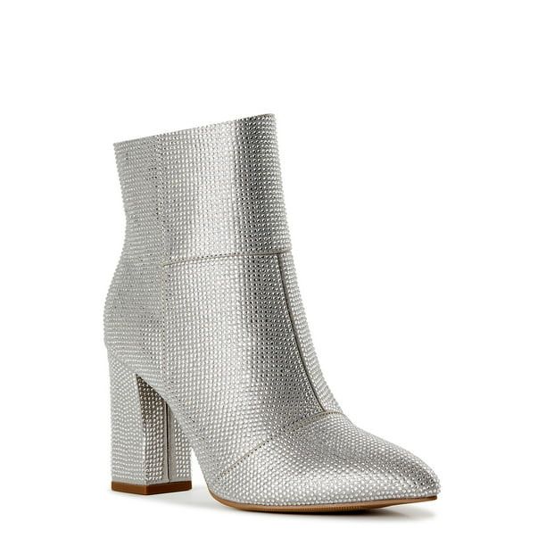 Madden NYC Women's Rhinestone Pointed Toe Booties - Walmart.com | Walmart (US)