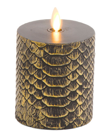 Snakeskin Pillar Candle | TJ Maxx