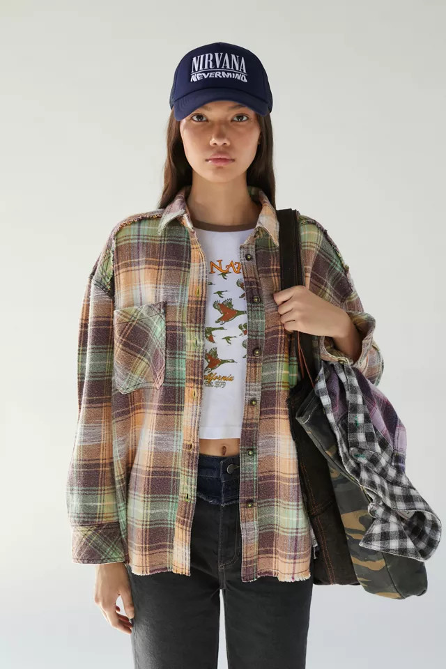 BDG Andy Flannel Distressed Button-Down Shirt | Urban Outfitters (US and RoW)