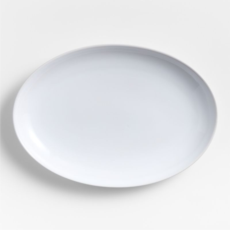 Craft White Oval Medium Stoneware Platter + Reviews | Crate & Barrel | Crate & Barrel