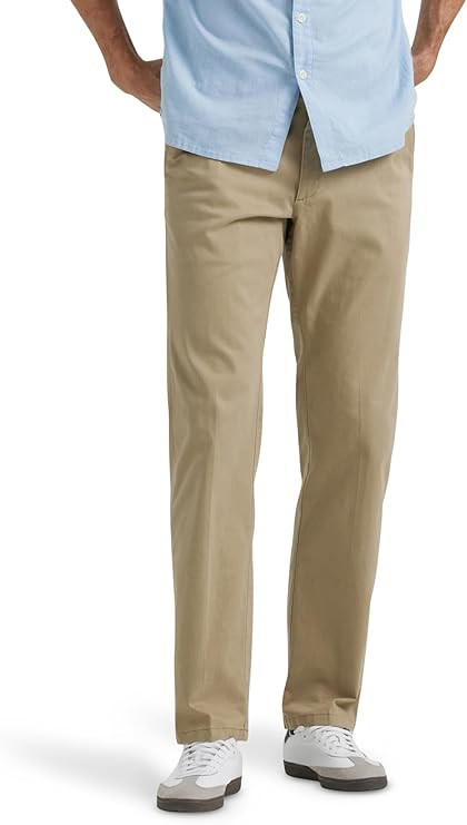 Lee Men's Extreme Motion Flat Front Regular Straight Pant | Amazon (US)