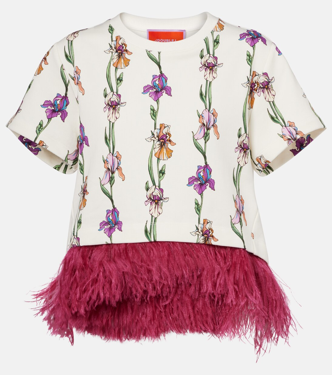 La Scala feather-trimmed cotton top | Mytheresa (US/CA)