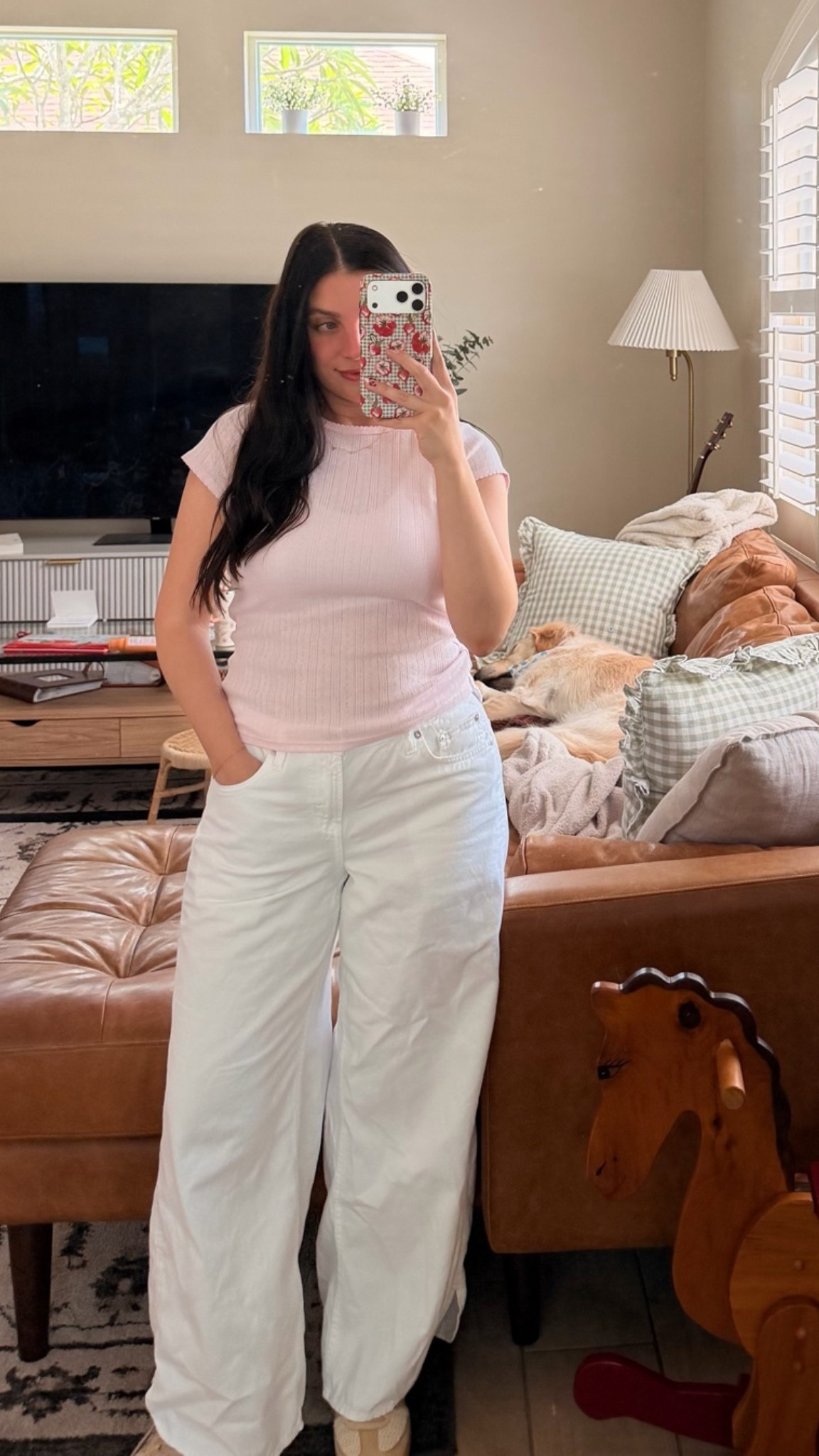 my fav summer white jean!! wearing a small petite 🤍 @Aerie

#LTKSeasonal #LTKPetite #LTKSaleAlert