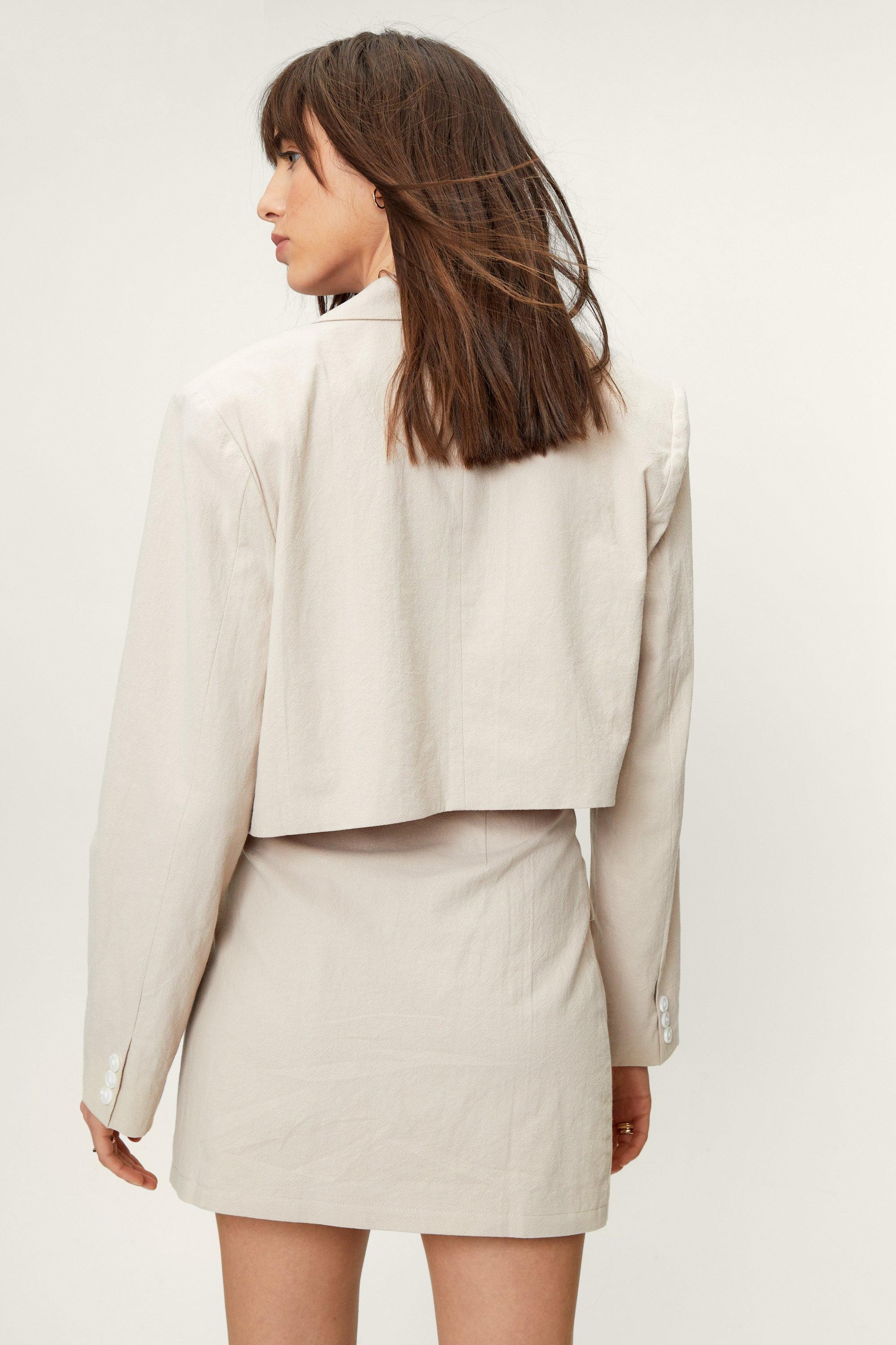 Cotton Oversized Cropped Blazer | Nasty Gal (US)