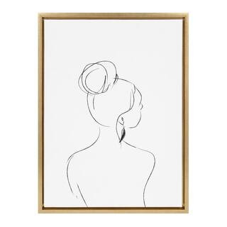 Kate and Laurel "Sylvie Minimalist Woman 2" by Teju Reval Framed Canvas Culture Art Print 24.00 i... | The Home Depot
