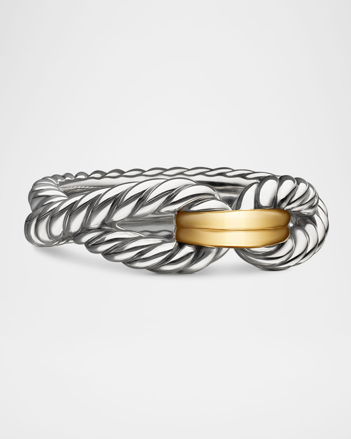 Cable Loop Ring in Silver with 18K Gold, 8mm | Neiman Marcus