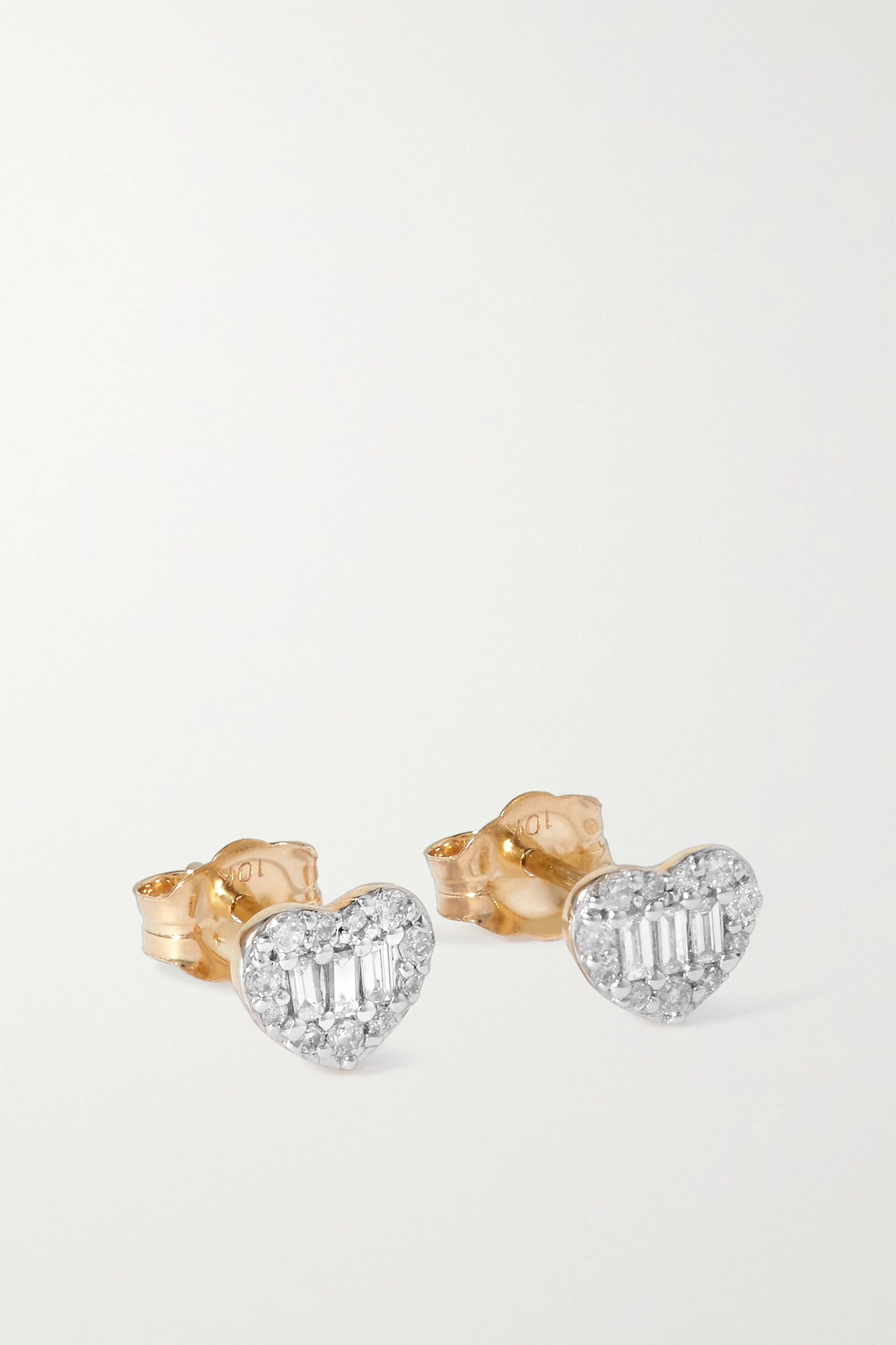 Gold Heart of the Matter 10-karat gold diamond earrings | STONE AND STRAND | NET-A-PORTER | NET-A-PORTER (US)