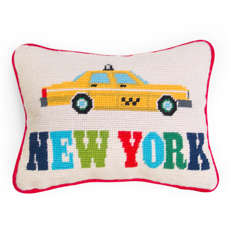 Jet Set Needlepoint New York Pillow | Jonathan Adler US