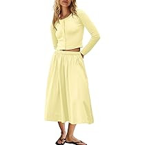 Panadila Womens 2 Piece Lounge Sets Matching Vacation Outfits Ribbed Button Down Cardigan and Ela... | Amazon (US)