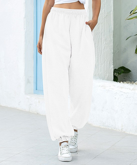 Suvimuga Women's Sweatpants White - White Sweatpants - Women | Zulily