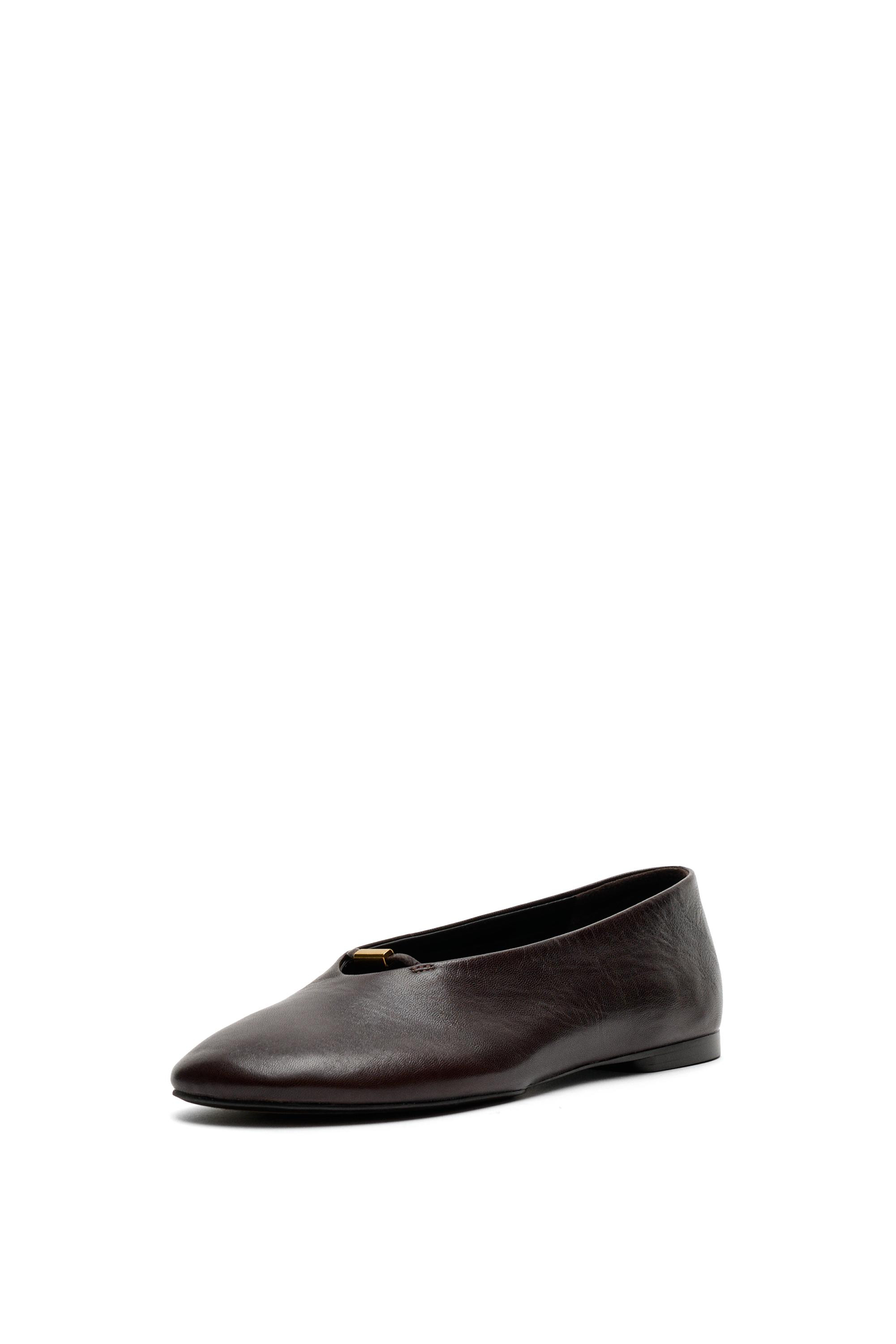 Soft leather flat ballet flats - BROWN | Massimo Dutti UK