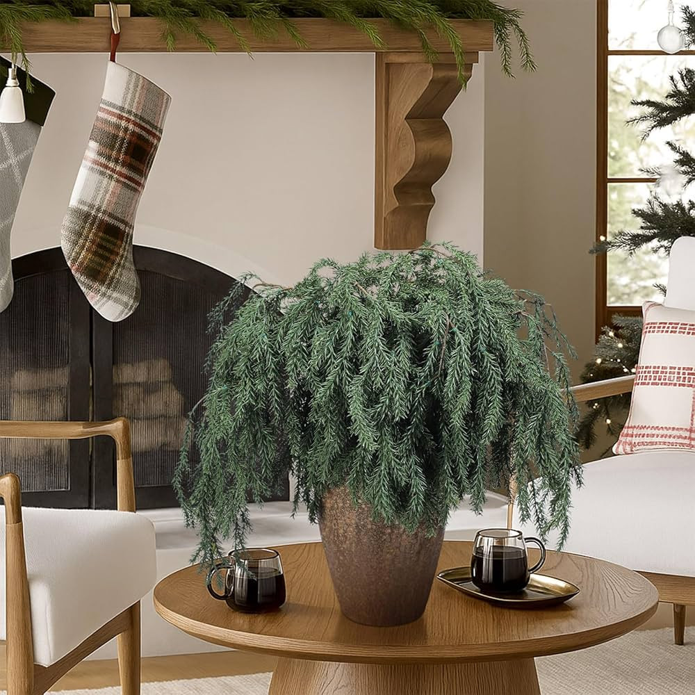 Giegxin 6 Pcs 27.6'' Real Touch Christmas Norfolk Pine Branches Artificial Norfolk Pine Branch Fa... | Amazon (US)