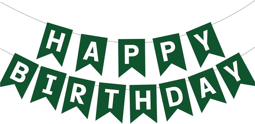 Green Happy Birthday Banner Birthday Party Supplies for Adult Boy Girl | Amazon (US)