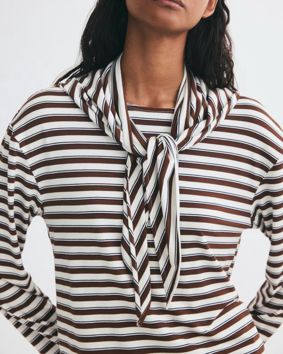 Tie scarf detail striped tee shirt

#LTKSeasonal
