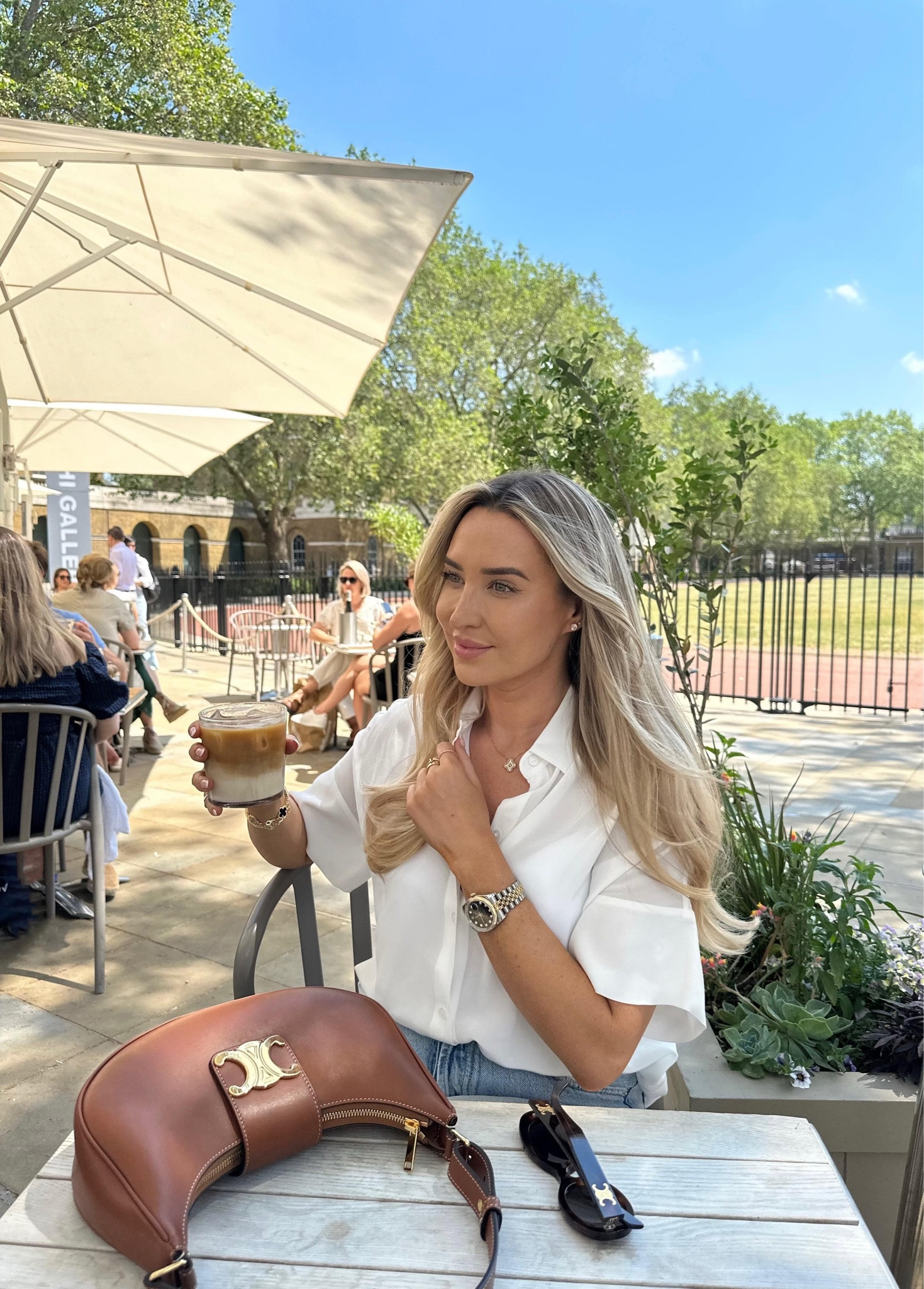 Summer Look 3 - A breezy light white shirt is the perfect summer piece, especially lightweight silk shirts. Of course worn with my favourite blue jeans and tan accessories from Celine 

#LTKsummer #LTKspring