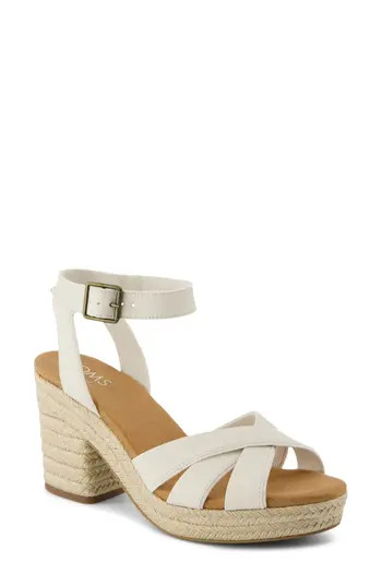 TOMS Majorca Ankle Strap Platform Sandal in White/natural at Nordstrom Rack, Size 8.5 | Nordstrom Rack