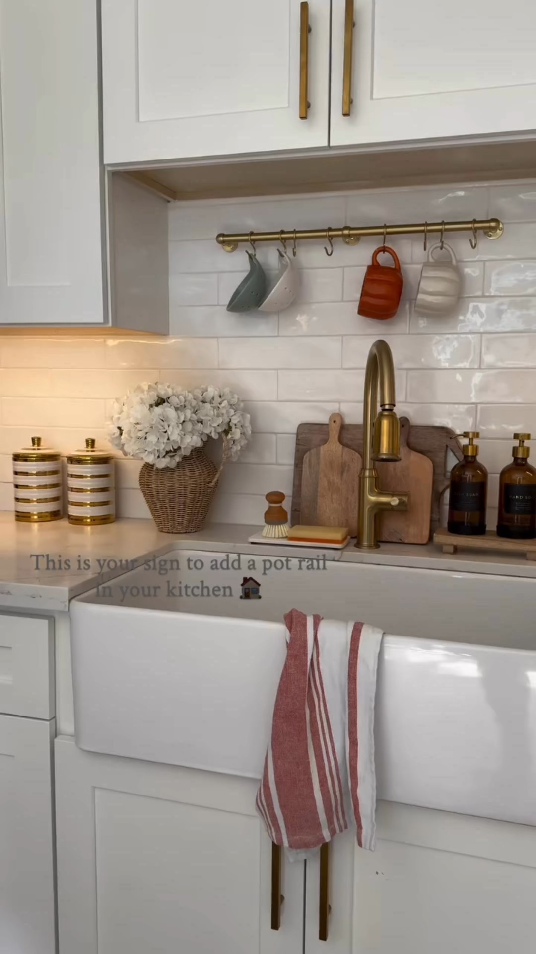 Brass pot rail 

#LTKHome