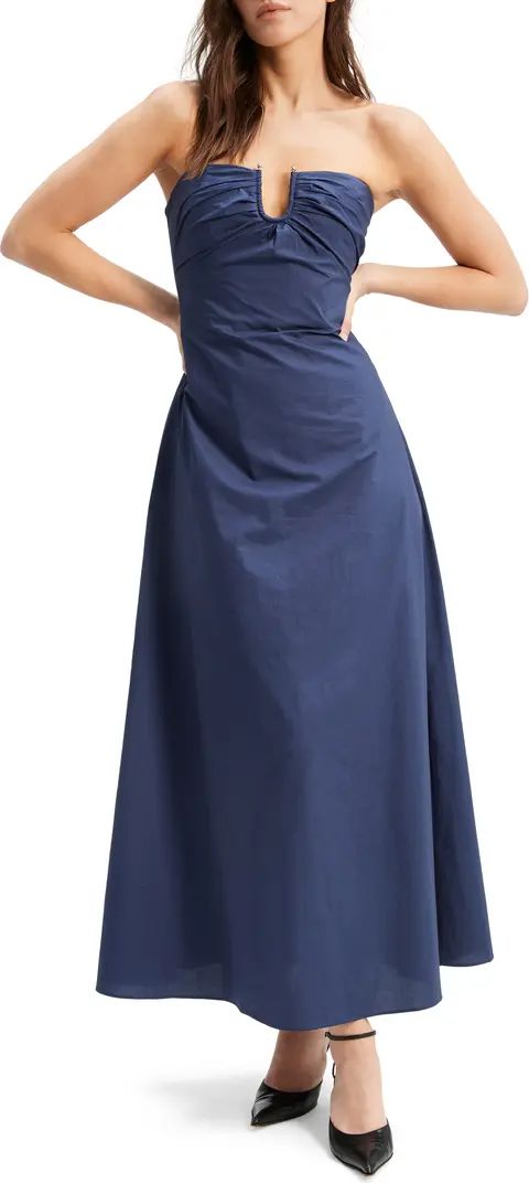 Lora Strapless Cotton Poplin Maxi Dress | Nordstrom