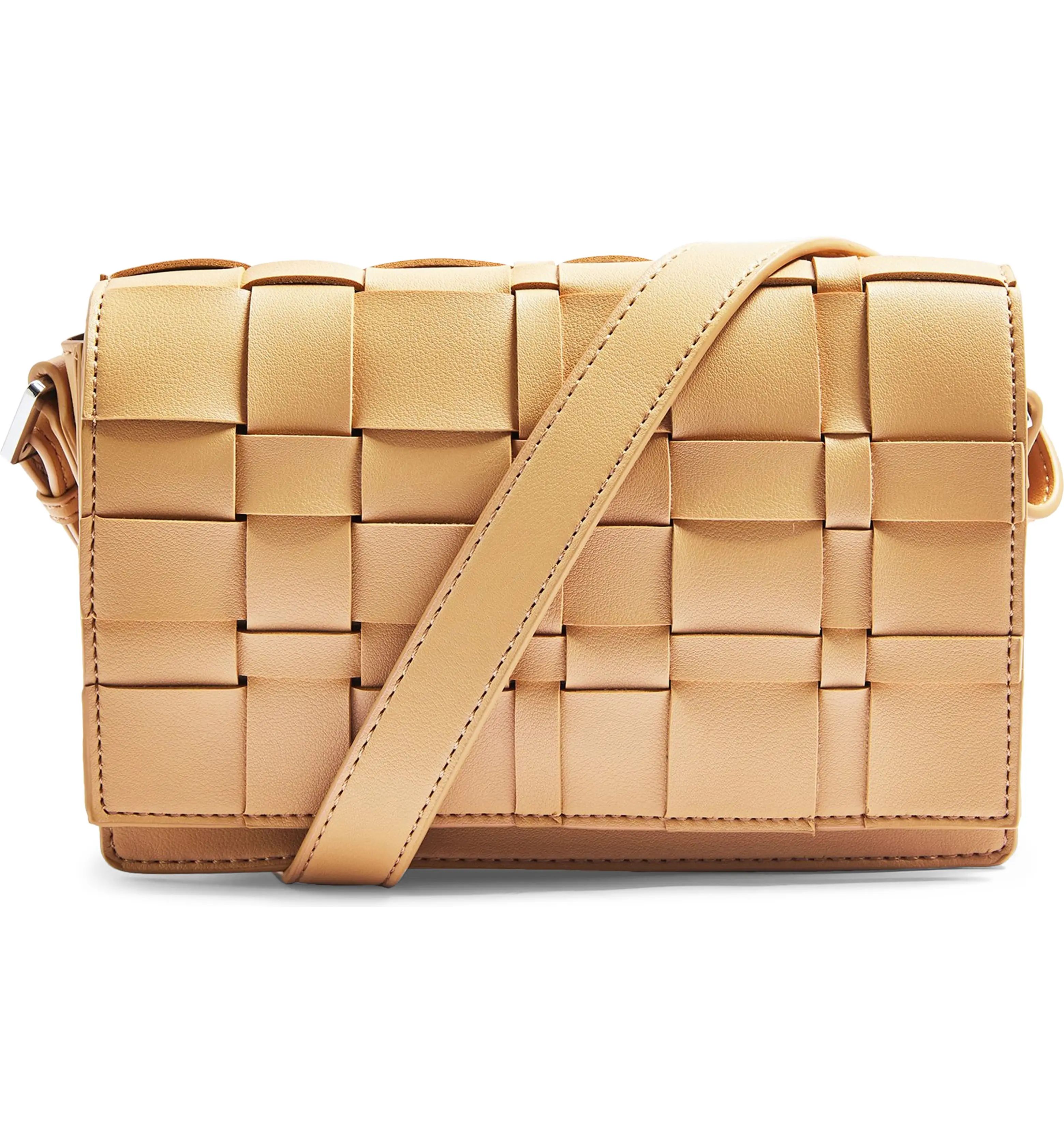 Basket Weave Faux Leather Crossbody Bag | Nordstrom