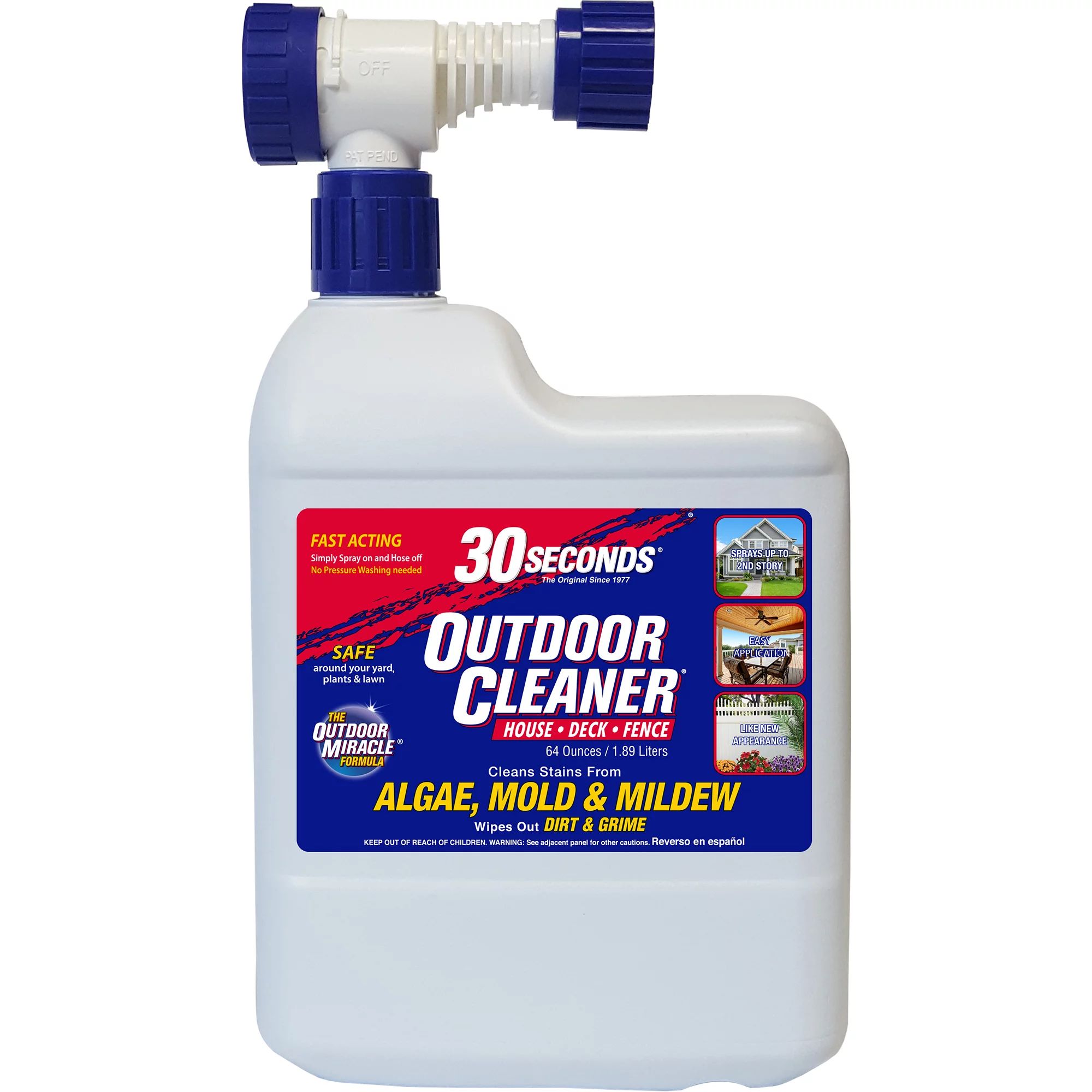 30 SECONDS Outdoor Cleaner for Stains from Algae, Mold and Mildew,  Ready-to-Spray, 64 oz. | Walmart (US)
