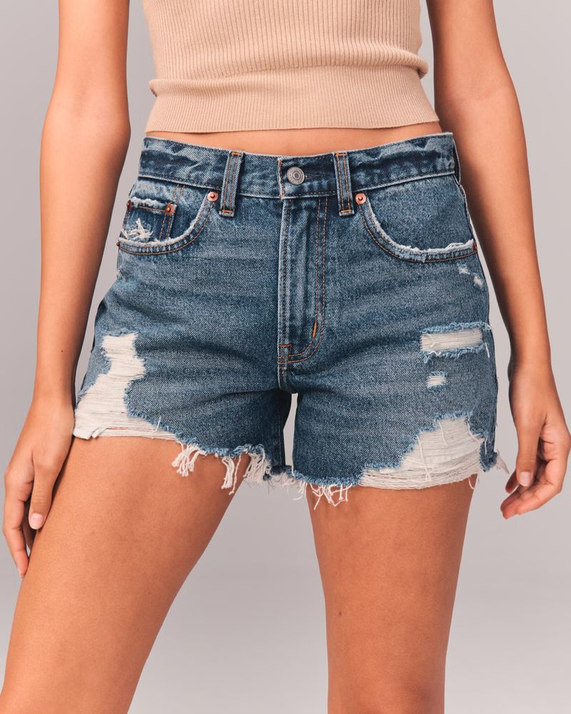 Mid Rise Boyfriend Shorts | Abercrombie & Fitch (US)