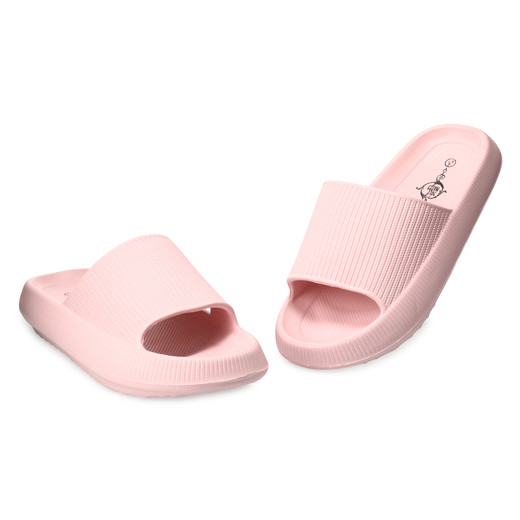 ladies pink puff slide sandals | Five Below