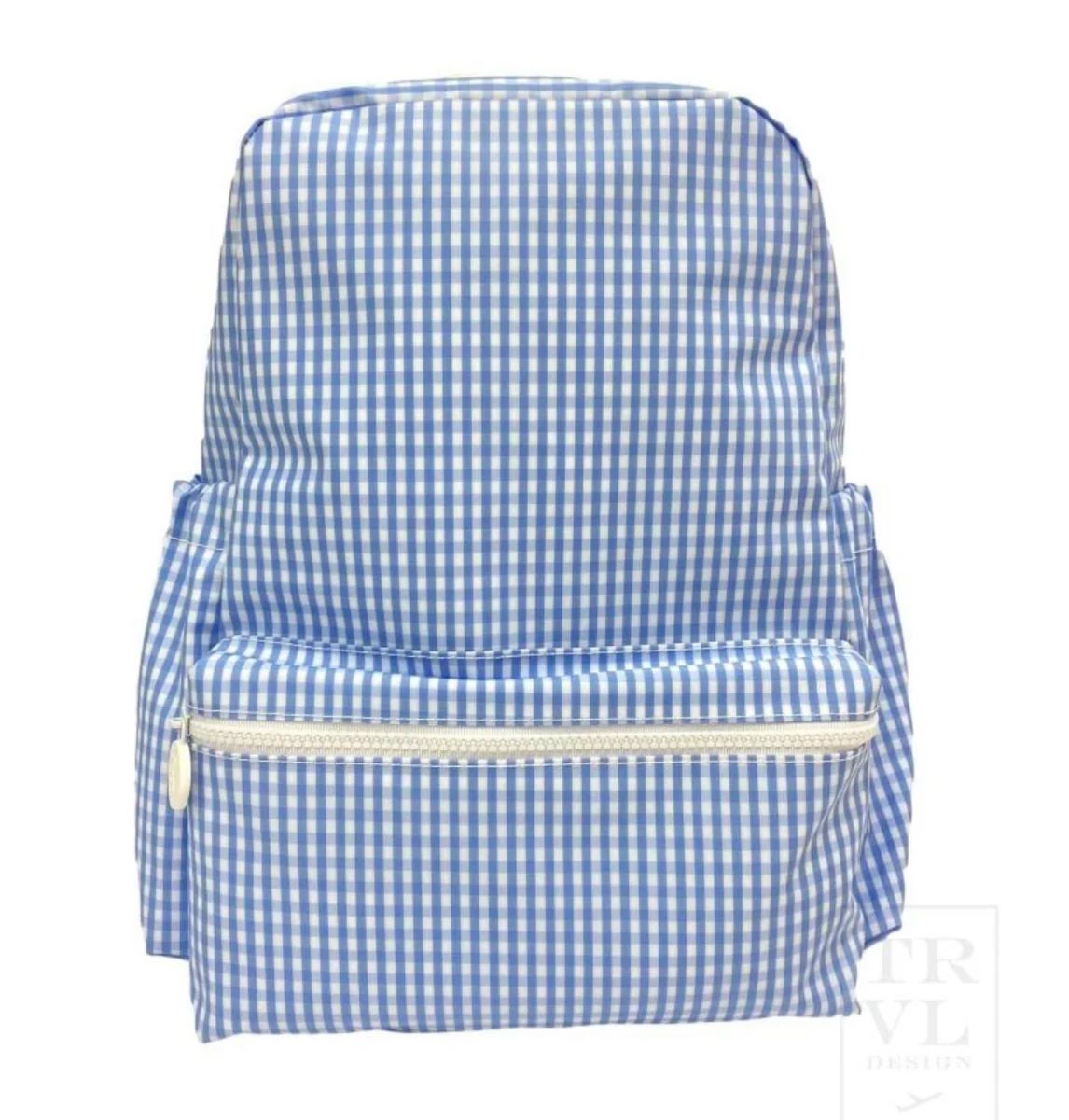 Wipeable Sky Gingham Backpack (preorder) | Lovely Little Things Boutique