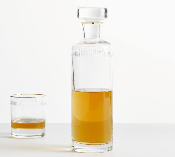 Etched Gold Rim Liquor Decanter | Pottery Barn (US)
