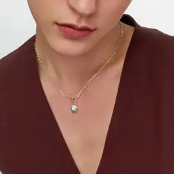 Lock & Luna charm with Round cut Moissanite - Silver | Oak & Luna (US)