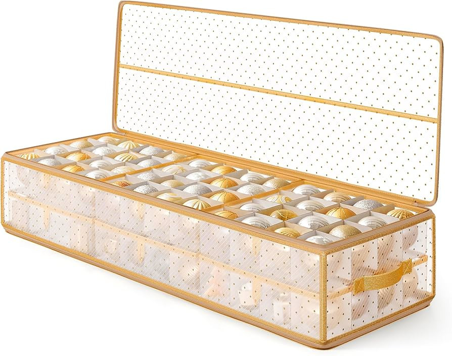 SONGMICS Christmas Ornament Storage Box, 96 Slots of 3 Inches, 38" L x 13.2" W x 6.9" H, Bauble S... | Amazon (US)