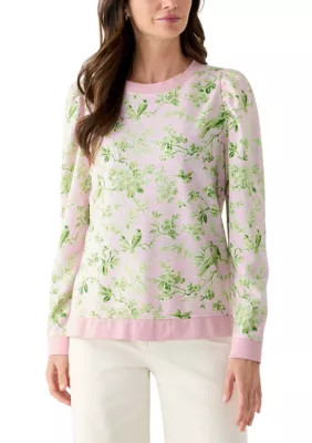 Crown & Ivy™ Women's Long Puff Sleeve Sweatshirt | Belk