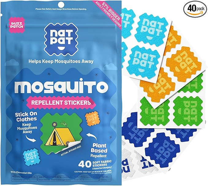 NATPAT BuzzPatch Mosquito Patches for Adults - Plant-Based Mosquito Patches, Non Toxic - The Orig... | Amazon (US)