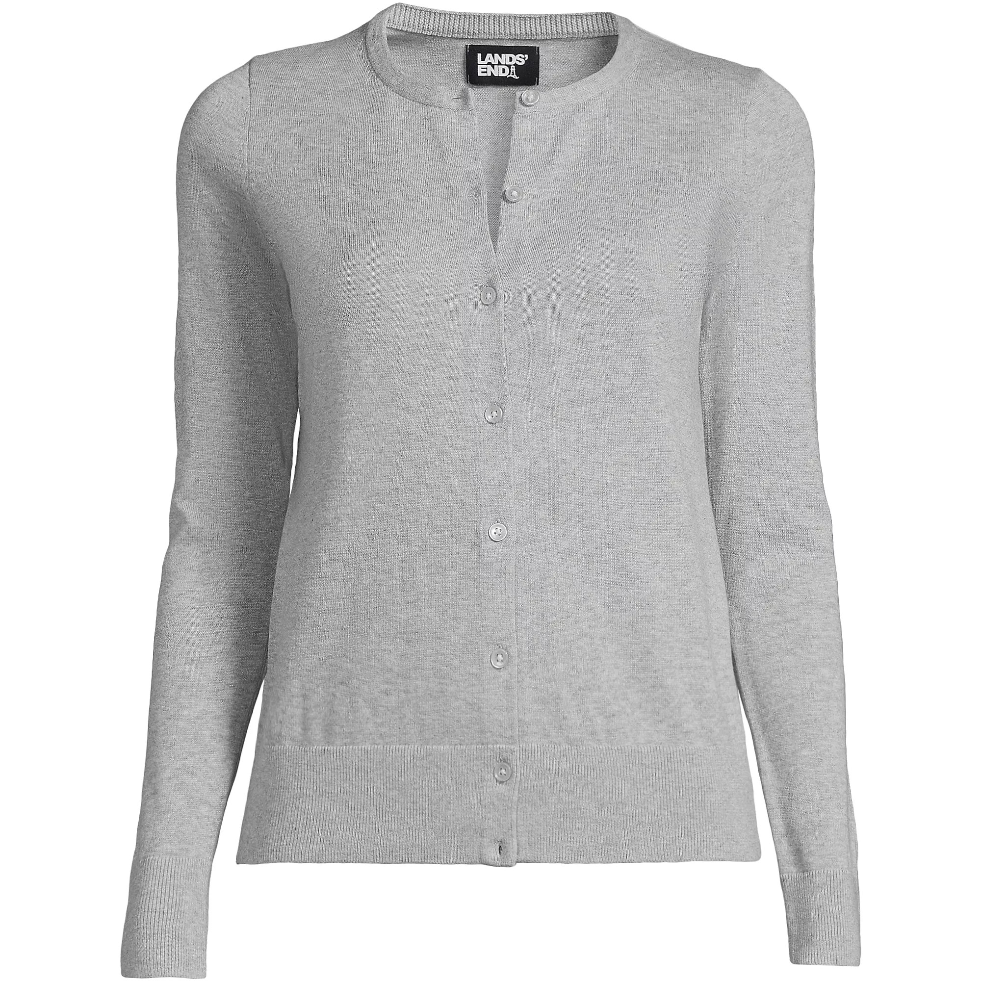 Women's Fine Gauge Cotton Cardigan Sweater | Lands' End (US)